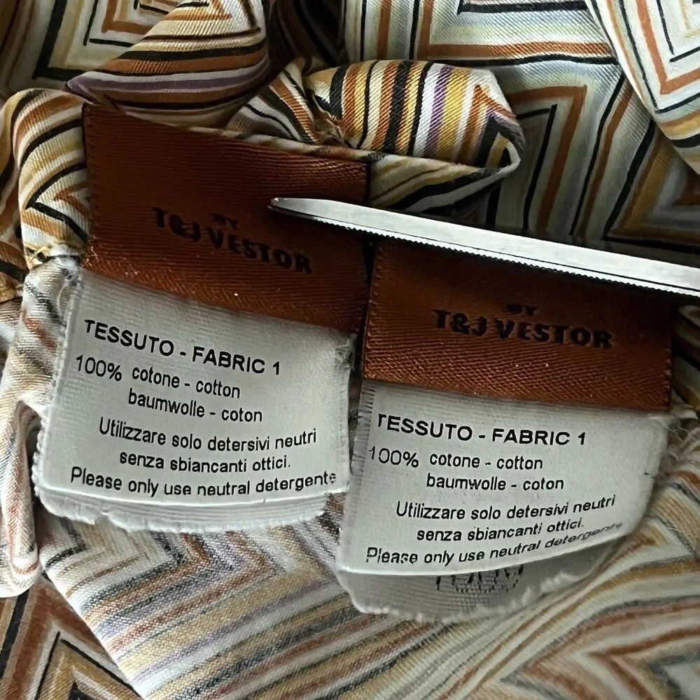 MISSONI HOME John Chevron ZigZag King Flat Sheet & 2 King Pillowcases 20X38”
